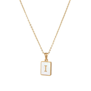 Initial Square Necklace - Pine Jewellery