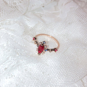 Crystal Flower Ring - Pine Jewellery
