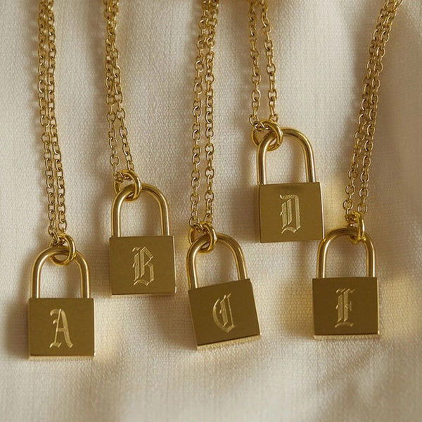 Initial Lock Necklace - Pine Jewellery