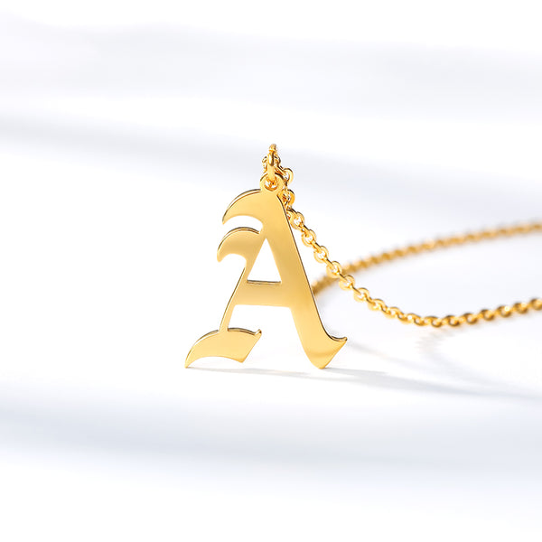 Old English Initial Necklace - Pine Jewellery