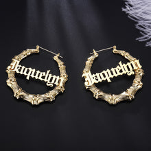 Load image into Gallery viewer, Customized Bamboo Name Earrings
