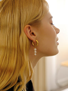 Asymmetric Pearl Earrings - Pine Jewellery