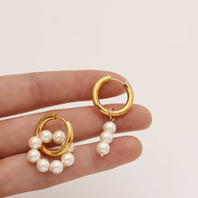 Load image into Gallery viewer, Asymmetric Pearl Earrings - Pine Jewellery
