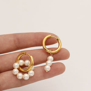 Asymmetric Pearl Earrings - Pine Jewellery