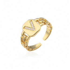 Initial Bling Ring - Pine Jewellery