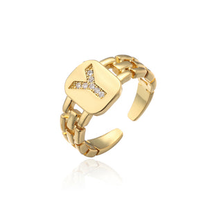 Initial Bling Ring - Pine Jewellery