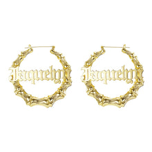 Load image into Gallery viewer, Customized Bamboo Name Earrings
