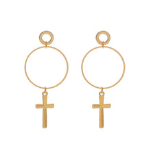 Load image into Gallery viewer, Cross Hoops - Pine Jewellery
