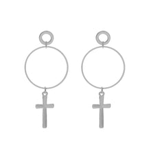 Load image into Gallery viewer, Cross Hoops - Pine Jewellery
