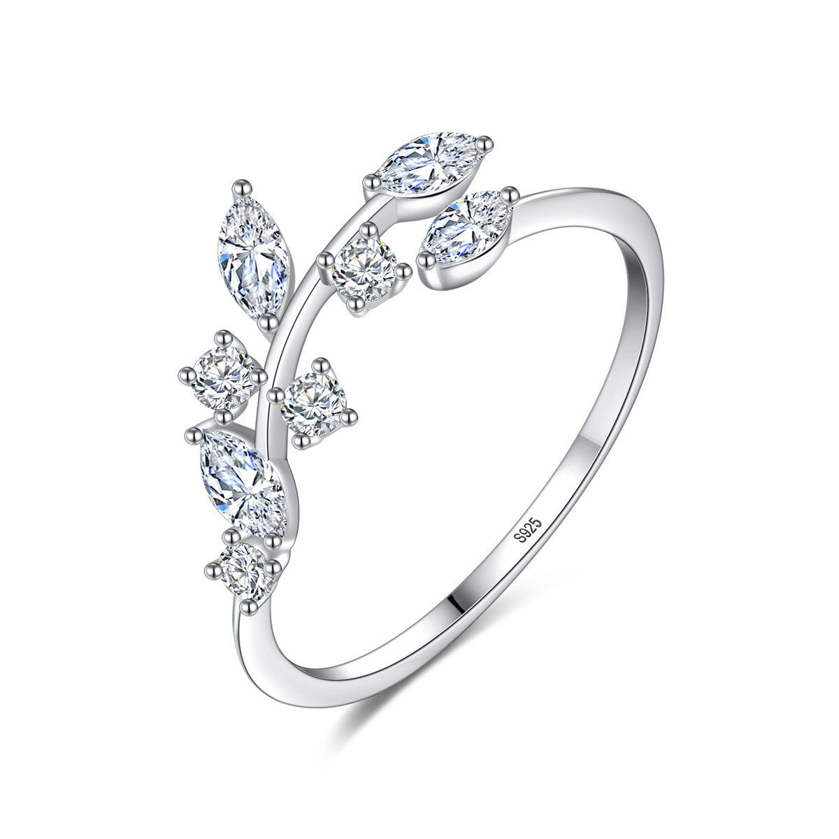 Nilu's Collection Silver Plated Couple Ring with Crystal Designed for