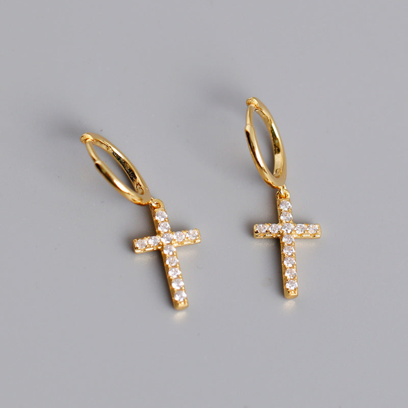 Cross Huggies - Pine Jewellery