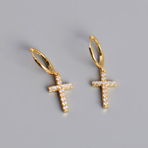 Cross Huggies - Pine Jewellery