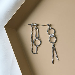 Silver Asymmetric Earrings - Pine Jewellery