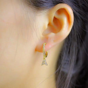 Initial Hoop Earrings - Pine Jewellery
